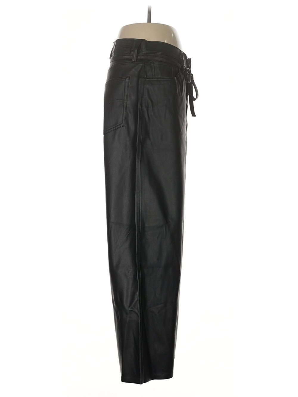 NWT Levi’s Premium Faux Leather Lace Up Wide Leg Pants Black 28 - Picture 4 of 7